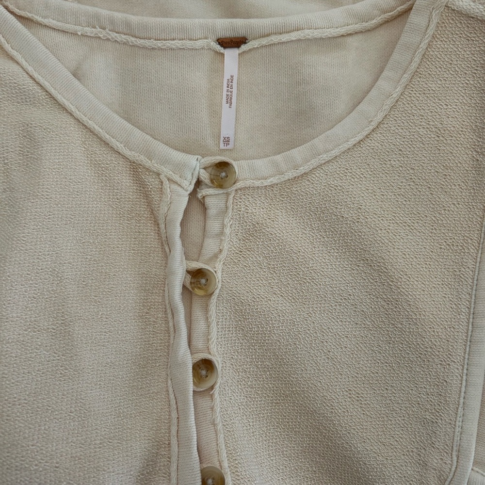 Cream Free People Oversized shirt - Picture 3 of 3
